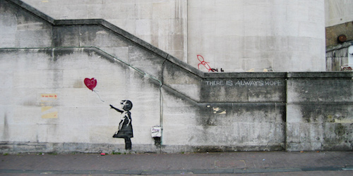 petite fille ballon banksy